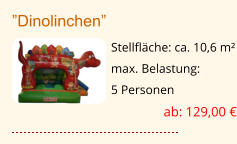 ”Dinolinchen” Stellfläche: ca. 10,6 m² max. Belastung:  5 Personen ab: 129,00 €