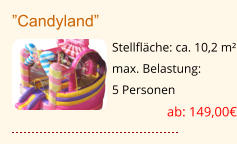 ”Candyland” Stellfläche: ca. 10,2 m² max. Belastung:  5 Personen  ab: 149,00€