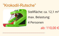 ”Krokodil-Rutsche” Stellfläche: ca. 12,1 m² max. Belastung:  4 Personen ab: 110,00 €